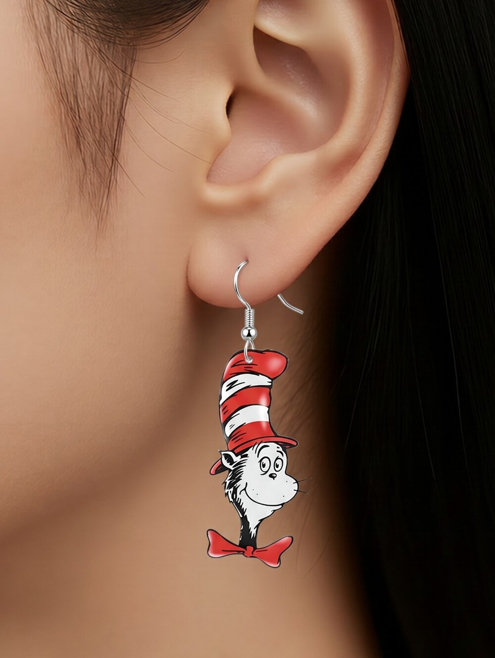 Dr. Seuss Cat in the Hat Earrings Reading Books Teachers Carnival Cruise Fandom